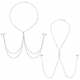 Aroncent Brustwarzenpiercing mit Halskette Körper Piercing: 14G Edelstahl Brustwarzen Piercing Nipplerings Schmuck Set mit Kette Barbell Schmuck für Damen