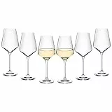 Gerlach 1760 Weingläser Weißweingläser Weißweinkelche Gläser Set 6 Stück 450 ml Kristallglas Wein Glas Spülmaschinenfest Modern
