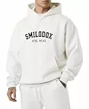 SMILODOX Hoodie Herren Kayson, Oversize Kapuzenpullover mit Frontprint, große Kapuze Sweatshirt, Kängurutasche, weicher Stoff, Warmer Pulli ideal für für Streetstyle, Alltag und Freizeit
