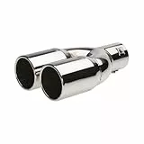 Simoni Racing Auspuffblende Doppel Rund Edelstahl - Ø76xL230mm - Anschluß -61mm
