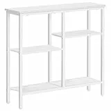 HOOBRO Schmaler Konsolentisch, 75 cm Beistelltisch, Flurtisch, Kleiner Ausstellungstisch, Sofatisch für kleinen Raum, für Eingang, Flur, Weiß EWW79XG01