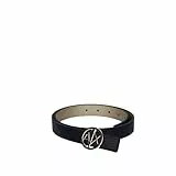 Armani Exchange Damen Bicolor, Logo Buckle Belt, Black/Gold, M