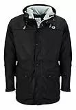 MADSea Herren Regenjacke Friesennerz warm mit Fleece gefüttert wasserdicht sportlich, Größe:L, Farbe:schwarz