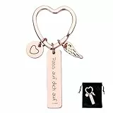 Willingood Herz Schlüsselanhänger, Roségold Schutzengel Glücksbringer, Auto Schlüsselanhänger für Frauen Beste Freundin Mutter Mädchen, Geschenke zum Führerschein Weihnachten Geburtstag