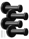 WJUAN 4er Set Garderobenhaken Edelstahl schwarz matt | 53 mm Handtuchhaken