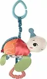 FISHER-PRICE Flotte Schildkröte - Plüsch Kinderwagenspielzeug mit Federbewegung und Rasselgeräuschen, 80% aus recyceltem Stoff und BPA-freiem Beißring, in FSC-zertifizierter Verpackung, HKD62