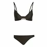adidas Women's Padded 2-Way Straps Triangle Bikini Set, Black/White, 40