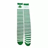 Amosfun St Patrick's Day Stulpen Baumwolle Leggings Dreierblättriges Kleeblatt Muster Socken Wärmer Kostüm Zubehör für St Patrick's Day Party Supplies Kinder Geschenk