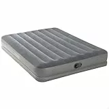 Intex 64114 - Luftbett Selbstaufblasend Doppelbett Dura-Beam Prestige Mid-Rise, mit integrierter USB-Elektropumpe, Geeignet für 2 Person, PVC, Grau, 152x203x30 cm