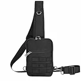 Tibroni Anti Diebstahl Sling Bag Taktische Wasserdicht Klein Umhängetasche Chest Crossbody Bag Brusttasche Herren Schultertasche Tasche Handtasche mit Reißverschluss Lock und RFID-Blockierung