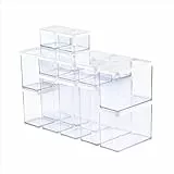 Rotho LOFT 19-Set Vorratsdosen mit Deckel, stapelbar, aromadicht, spülmaschinenfest (Transparent/Weiß)