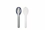 Mepal - Besteck 3-teiliges Set Ellipse - Besteck-Set für unterwegs - Besteht aus einem Messer, Gabel & Löffel - Besteck-Set mit Reiseetui - Edelstahl - Vivid Blue