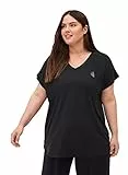 Zizzi Active by Große Größen Damen T-Shirt mit V-Ausschnitt Gr Gr S Black - Plus Size Damen Kleidung