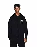 Armani Exchange Herren Icon Project Emboidered Logo Full Zip Hooded Sweatshirt, Schwarz, L