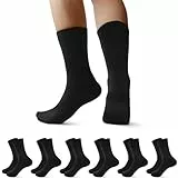Falechay 6 Paar Socken Herren Damen Sportsocken Gepolstert Tennissocken Frottee Herrensocken Atmungsaktive Laufsocken Schwarz 43-46