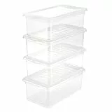keeeper Aufbewahrungsboxen mit Air Control System, 4-teiliges Set, 4 x 5,6 l, 33 x 19,5 x 12 cm, Bea, Transparent