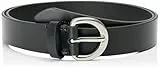 Calvin Klein Damen Gürtel Casual Pin Buckle 3,0 cm Ledergürtel, Beige (Black/Pewter), 130 cm