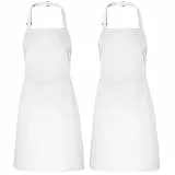 Livdouyu 2 Stück Schürze für Damen Männer,Kochschürze Koch Schürze, Unisex Verstellbarem Küchenschürze mit 2 Taschen für Kochen,Hausarbeit,Malen,Backen (75X65cm)