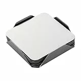 UPKOCH Edelstahl Untersetzer Set 6-Teilig Mit Halter, rutschfest Und HitzebestäNdig, 8.5x8.5cm, Ideal FüR Tassen Und GläSer