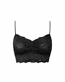 Snocks Spitzen BH - Damen Bustier Spitze, Ohne Bügel, Verstellbare Träger, Elastischer Bund - Angenehm Weiche Material, Sinnliches Design - Gr. L - Farbe Schwarz