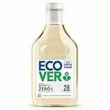 Ecover Zero Waschmittel, flüssig, für Allergiker und empfindliche Haut, sanfte Reinigung ohne Duftstoffe, 30% höher konzentriert, 28 Ladungen, 1L