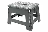 ZOLLNER Tritthocker faltbar - Klapphocker für Kinder und Erwachsene bis 120kg - Anti-Rutsch-Beschichtung - mit praktischem Tragegriff - extrem leicht - 22 cm hoch - Kunststoff - anthrazit