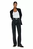 TRENDYOL Damen Gerade Weites Bein Hohe Taille Jeans, Anthrazit, 40 EU