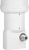 Megasat High Gain Single LNB – Universal-LNB (für 1 Teilnehmer, ideal für schwer empfangbare Satelliten, hohe Signalverstärkung von 70 dB) – Weiß
