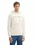 TOM TAILOR Denim Herren Hoodie Sweatshirt mit Logo-Print, 12694 - Off White, M