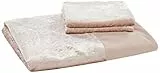 Sleepdown Bettwäsche-Set mit Kissenbezügen, Samt, 200 x 200 cm, champagnerfarben