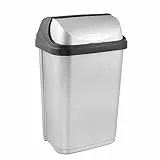 keeeper Abfallbehälter mit Rolldeckel, 25 l, Rasmus, Silber