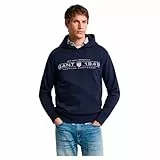 GANT Herren Graphic Hoodie Kapuzenpullover, Evening Blue, XXL