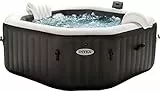 Intex 28458 - Whirlpool aufblasbar PureSpa Jet&Bubble Deluxe, 4 Personen, 120 Düsen, Heizung, Schwarz, 201x71 cm