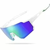 suoso Sportbrille-Sonnenbrille Herren-Damen-Fahrradbrille-Sunglasses men-Polarisiert-UV400-Damen-Ski-Schnelle Brille Rave-Radfahren-Fahrrad-Angeln-Rennrad 5-Weiß Grün