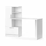 Vicco Schreibtisch Tomy, Weiß, 150 x 59 cm, mit offenen Ablageflächen zur organisierten Aufbewahrung