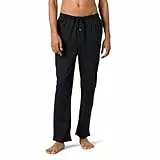 Amazon Essentials Herren Pyjamahose aus Baumwollstrick, Schwarz, XXL