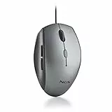 NGS Moth Gray - Optische Maus mit USB-Kabel für Computer mit 5 Silent-Tasten und Scrollen, Ergonomische Maus, 800/1200/1600 DPI dimmbar, Grau