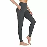 Occffy Sport Leggings Damen High Waist Sporthose mit Taschen Blickdicht Gym Leggins Damen Sports Yogahose Fitnesshose P107