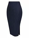 Zeagoo Damen Röcke Herbst High Waist Bodycon Skirt Elegante Strickrock Winterrock Knielang Business Rock Büro
