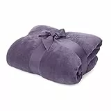 Lumaland Kuscheldecke 150x200cm aus herrlich kuscheligem 100% Coral Fleece | Warme & atmungsaktive Sofadecke aus besonders weichen Fasern zum Entspannen drinnen oder draussen [Violett]