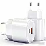 2er-Pack 25W USB C Ladegerät,2Port USBC Netzteil Adapter für iPhone 16/16 Pro/16 Pro Max/16 Plus/15 14 13 12 11 Pro Max X,Samsung S25 S24 S23 Ultra,Schnellladegerät Handys Stecker Ladeadapter