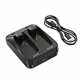POANES Dual-Port-Ladegerät kompatibel mit SRAM AXS/eTap Red Force Rival GX Eagle Akku, Schnelllade-USB-C-Ladegerät für Dual-Akkus mit USB-C-Kabel