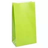 Unique Party Supplies 59017 Papier Partytaschen - Lindgrün - 12er-Pack