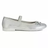 Geox Mädchen Jr Plie' D Ballet Flat, Silber, 35 EU