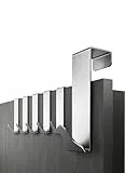 Menz Premium Türhaken zum Einhängen, 6er Set - Edelstahl Kleiderhaken Tür, formstabile Haken zum Einhängen, Türgarderobe mit hoher Tragkraft, durchdachte Türhakenleiste, universell einsetzbar