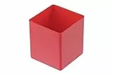hünersdorff Einsatzbox aus hochschlagfestem Polystyrol (PS), Maße: 54 x 54 x 63 mm, Farbe: rot