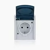 Busch-Jaeger 20 EW-53 SCHUKO® Steckdose mit Klappdeckel (Thermoplast) Grau ocean® (IP 44) 2CKA002083A0817