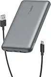 Belkin Powerbank 10000mah, tragbares USB-C-Ladegerät mit 1 USB-C- & 2 USB-A-Anschlüssen, Akkupack zum Laden mit bis zu 15 W, Externe handyakkus für iPhone, Galaxy, Pixel, AirPods, iPad – Spacegrau