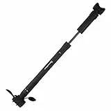 FISCHER Fahrrad Luftpumpe für Rahmenbefestigung, mit Duokopf für alle Ventile (AV, DV, SV), Schwarz, Klemmweite einstellbar