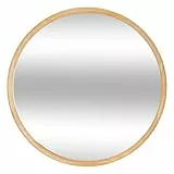 Atmosphera - Kim Runder Wandspiegel - Holzrahmen, 55 cm Durchmesser - Für Flur, Schlafzimmer, Wohnzimmer